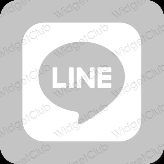 Estetisk grå LINE app ikoner
