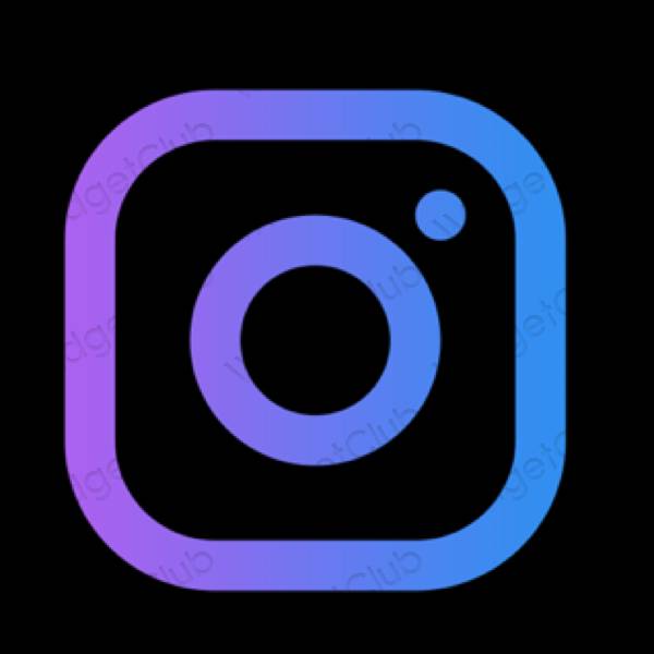 Esteettinen musta Instagram sovelluskuvakkeet