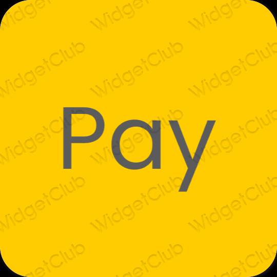 Estetické oranžová PayPay ikony aplikácií