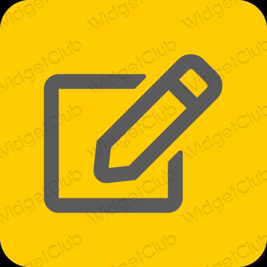 Estetik oren Notes ikon aplikasi