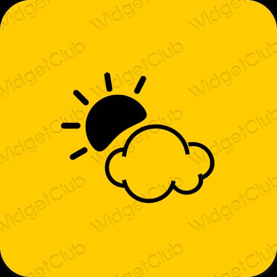 Æstetisk orange Weather app ikoner