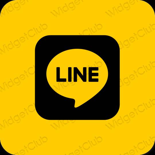 Estetik oren LINE ikon aplikasi