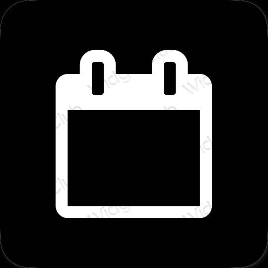 Aesthetic black Calendar app icons