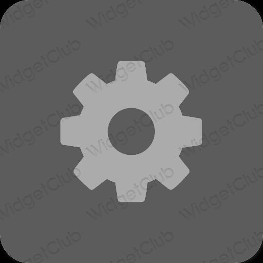 Æstetisk grå Settings app ikoner