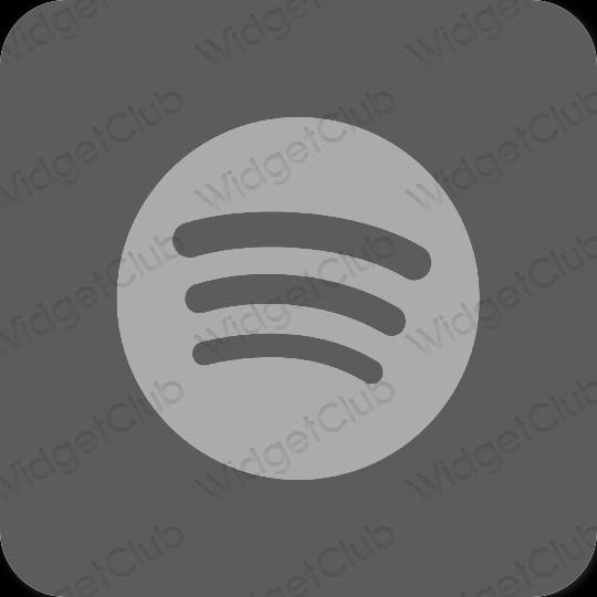 Estético gris Spotify iconos de aplicaciones