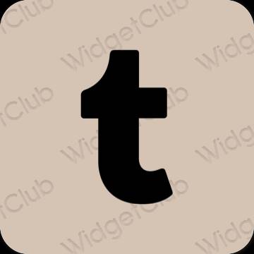 Aesthetic beige Tumblr app icons