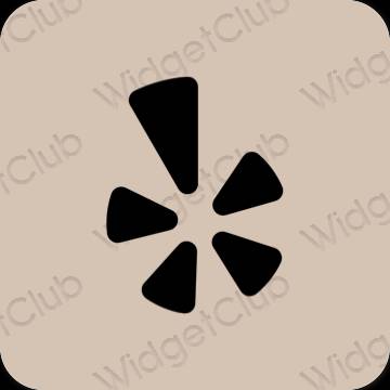 Aesthetic beige Yelp app icons