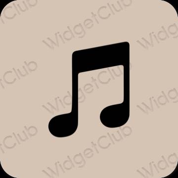 Estético beige Apple Music iconos de aplicaciones