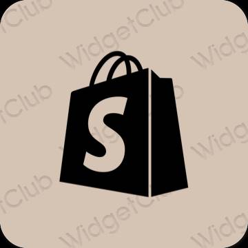 Estético beige Shopify iconos de aplicaciones