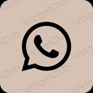 Esteettinen beige WhatsApp sovelluskuvakkeet