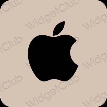 جمالي اللون البيج Apple Store أيقونات التطبيق