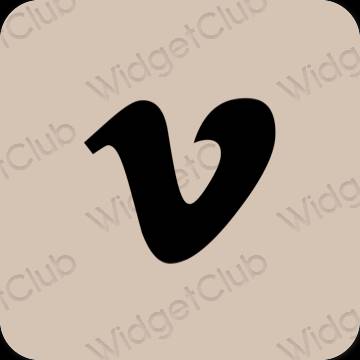 Stijlvol beige Vimeo app-pictogrammen