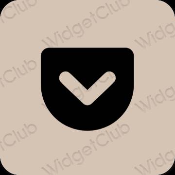 Естетичен бежово Pocket икони на приложения