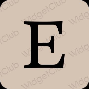 Estetické béžová Etsy ikony aplikácií