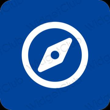 Esthétique bleu Safari icônes d'application
