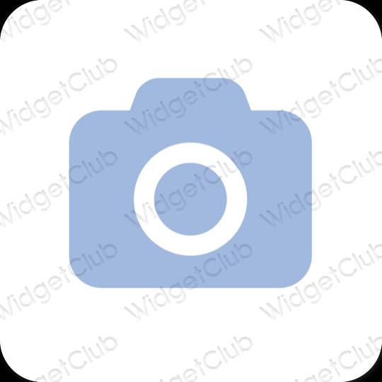 Estetic albastru pastel Camera pictogramele aplicației