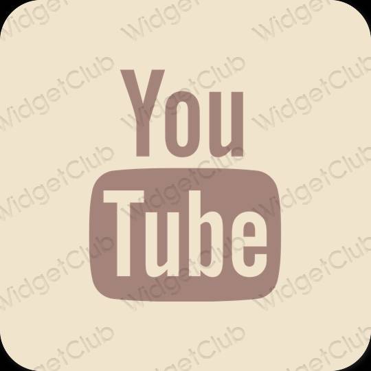 эстетический бежевый Youtube значки приложений
