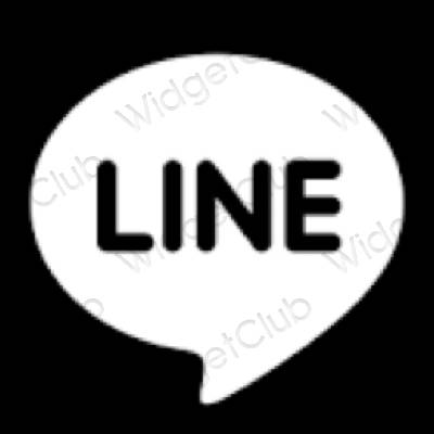 Estetis hitam LINE ikon aplikasi
