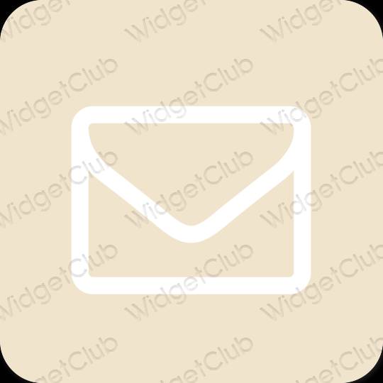 Естетичен бежово Mail икони на приложения