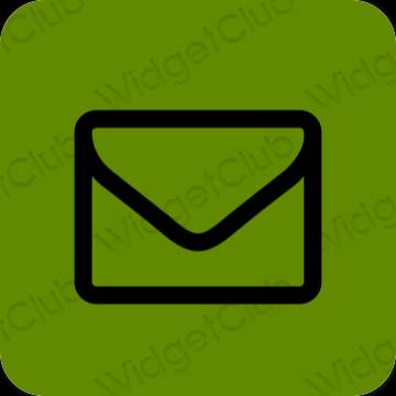 Αισθητικός πράσινος Mail εικονίδια εφαρμογών