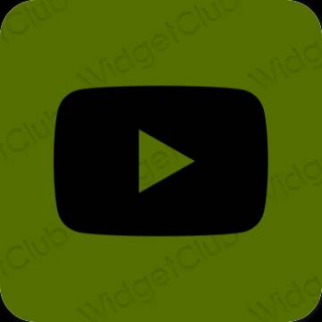 Esteettinen vihreä Youtube sovelluskuvakkeet