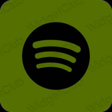 Estético verde Spotify iconos de aplicaciones