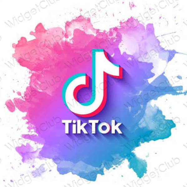 אייקוני אפליקציה TikTok אסתטיים
