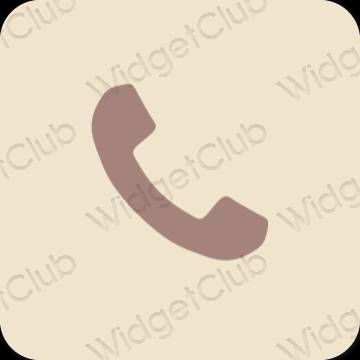 Естетичен бежово Phone икони на приложения