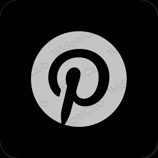 Estetsko Črna Pinterest ikone aplikacij