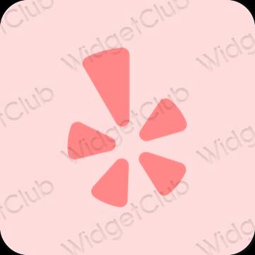Aesthetic pastel pink Yelp app icons