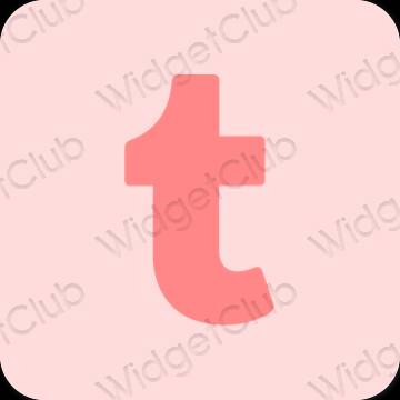 Esteetiline pastelne roosa Tumblr rakenduste ikoonid