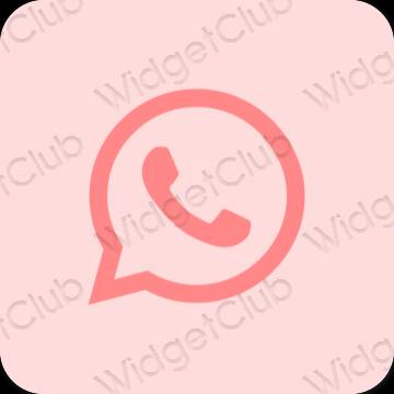 Esteettinen vaaleanpunainen WhatsApp sovelluskuvakkeet