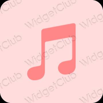 Stijlvol pastelroze Music app-pictogrammen