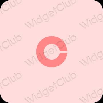 Estetsko pastelno roza Coinbase ikone aplikacij