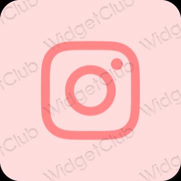 Estetyka pastelowy róż Instagram ikony aplikacji