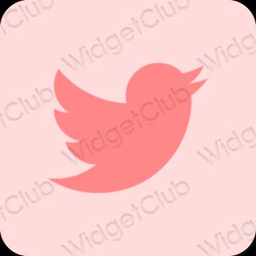 Estetické Ružová Twitter ikony aplikácií