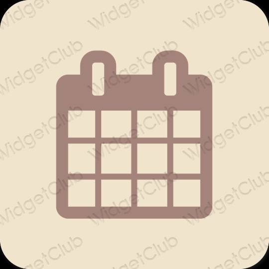 Αισθητικός μπεζ Calendar εικονίδια εφαρμογών