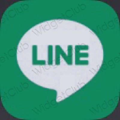 Estetyka niebieski LINE ikony aplikacji