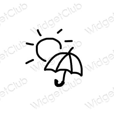 Esthetische Weather app-pictogrammen