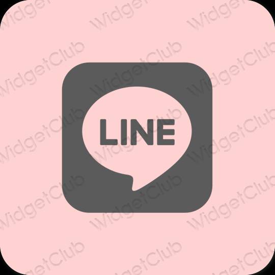 Estetik merah jambu LINE ikon aplikasi