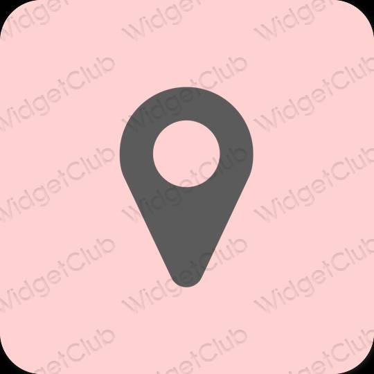 Estetické Ružová Map ikony aplikácií