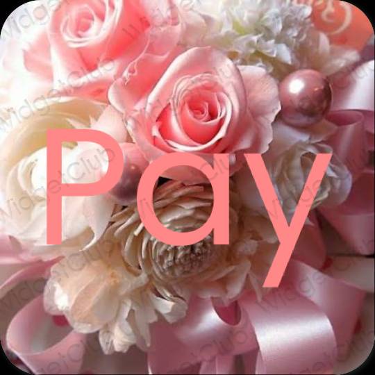 Estetik merah jambu PayPay ikon aplikasi