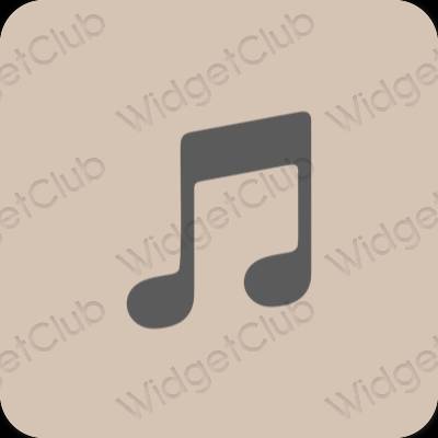 Естетски беж Apple Music иконе апликација