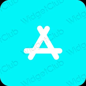 Estetisk neonblå AppStore app ikoner