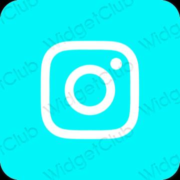 Estetický modrý Instagram ikony aplikací