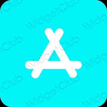 Esthétique bleu fluo AppStore icônes d'application