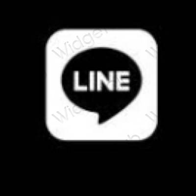 Aesthetic black LINE app icons