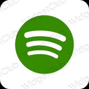 эстетический зеленый Spotify значки приложений