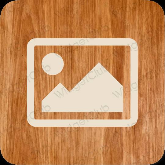 Aesthetic beige Photos app icons