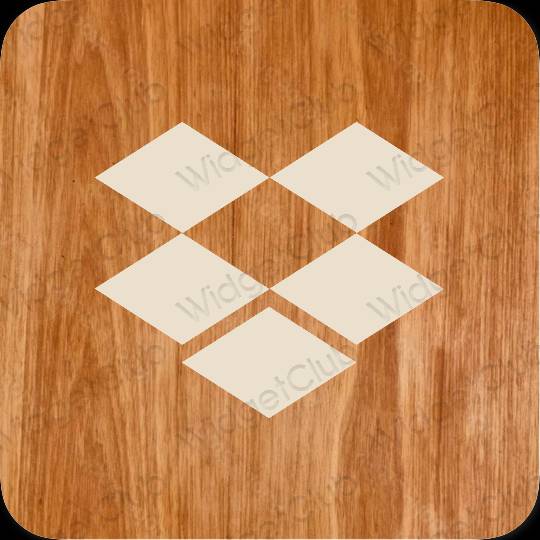 Estetyka beżowy Dropbox ikony aplikacji